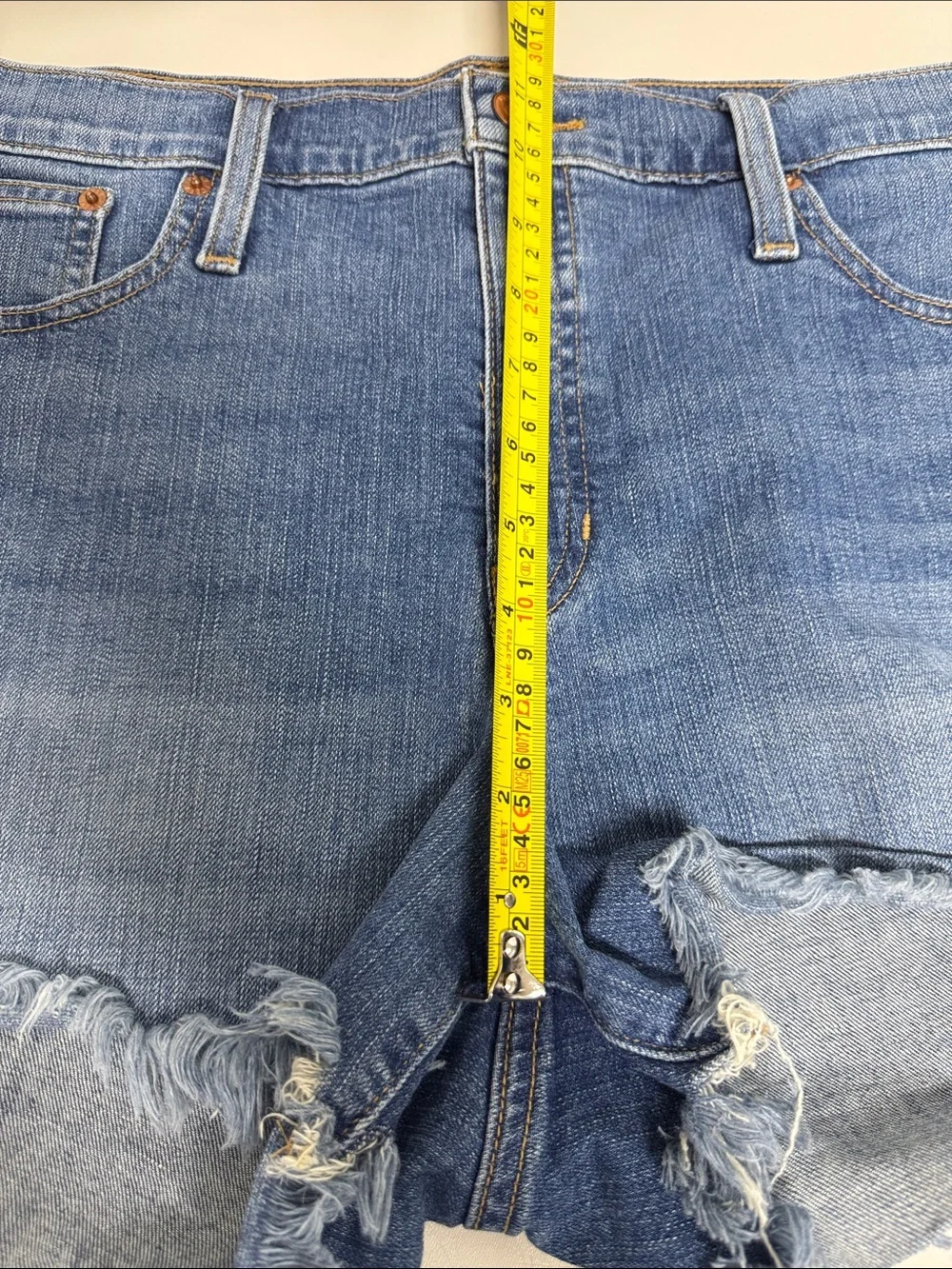 J. Crew Blue Frayed Hem Denim Shorts